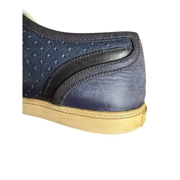Salvatore Ferragamo Women’s Sneakers Navy Leather Gum Sole Dust Bag Italy 7.5 - Picture 13 of 16
